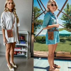 Larswon Mittelalter Gürteltasche für Damen, Ren Faire Zubehör, kleine Lederoptik