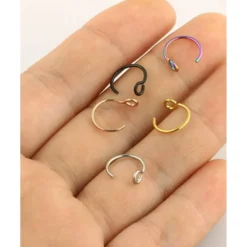 Lauritami Fake Septum Nasenring Nase Piercing Edelstahl Kristall 24 Stück