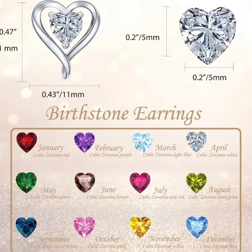 LAVUMO Ohrringe Set 925 Silber Zirkonia Damen Herz Ohrstecker Geschenke