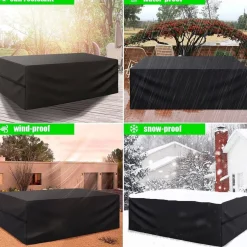LCGOD Abdeckhaube für Gartenmöbel, 213x132x74cm, Wasserdicht, 600D Oxford Gewebe