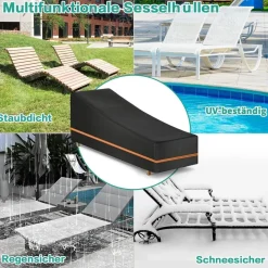 LCGOD Gartenliege Abdeckung 2 Stück, 600D Oxford Wasserdicht Winddicht