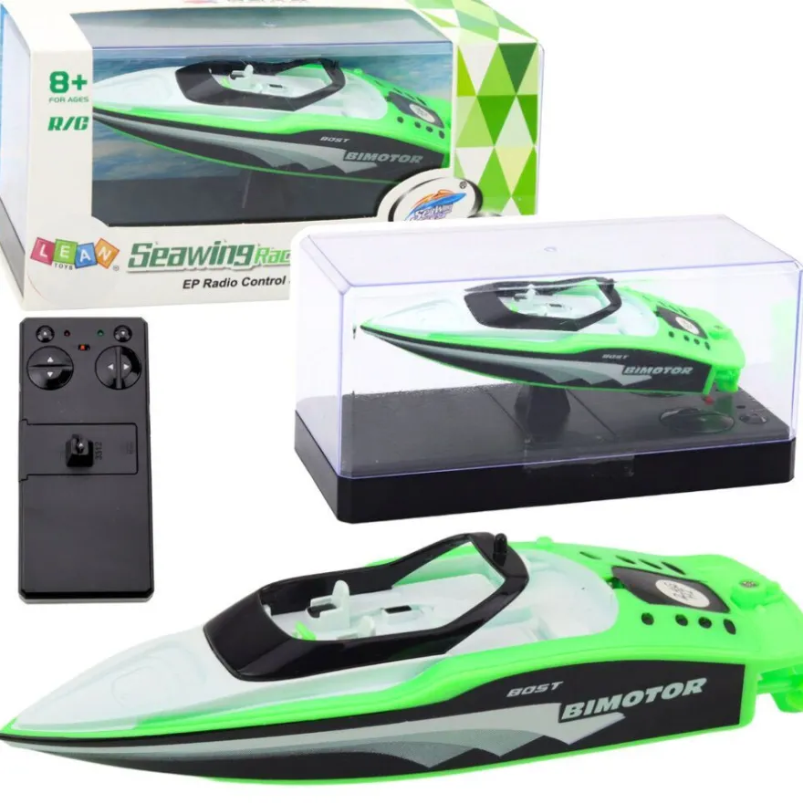 Lean Ferngesteuertes Rc-Motorboot Weiß &Amp; Grün 15Cm