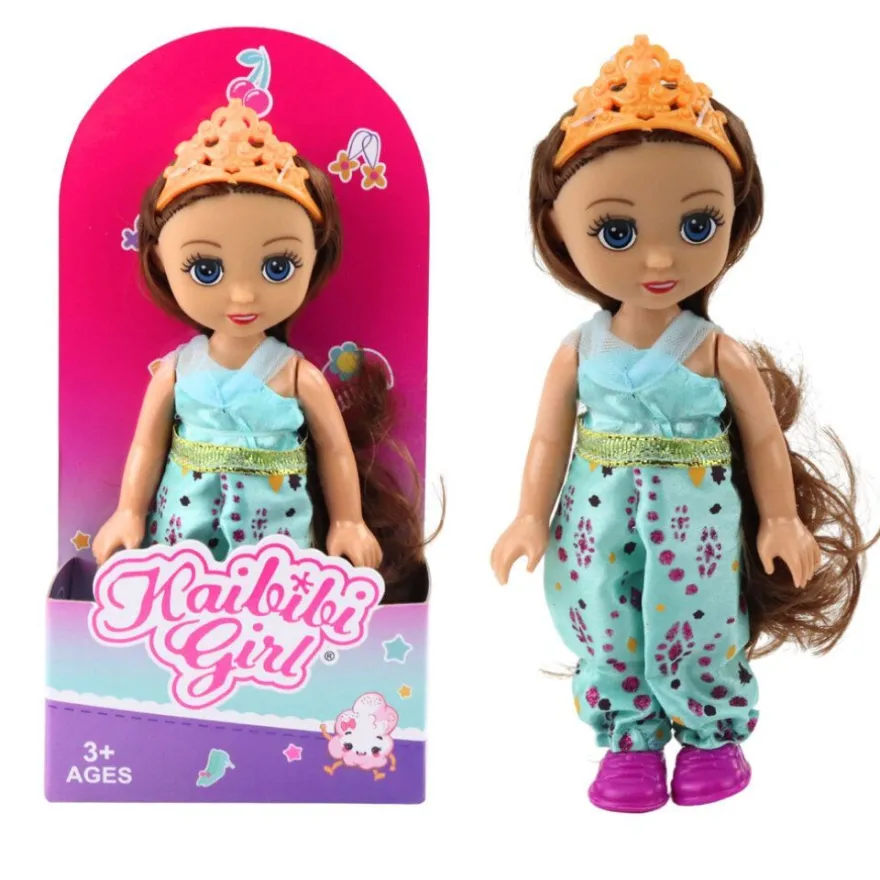Lean Mini Prinzessin Puppe Krone Dekoriertes Kleid 17Cm Mix