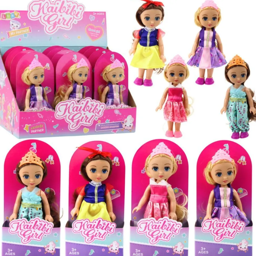 Lean Mini Prinzessin Puppe Krone Dekoriertes Kleid 17Cm Mix