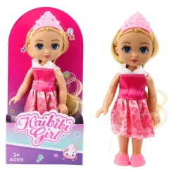 Lean Mini Prinzessin Puppe Krone Dekoriertes Kleid 17Cm Mix
