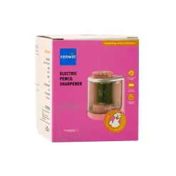 Leantoys Elektrischer rosa Bleistiftspitzer für Buntstifte und Bleistifte 6-8 mm