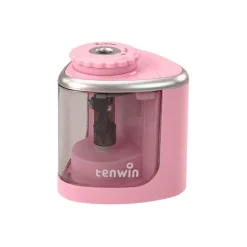 Leantoys Elektrischer rosa Bleistiftspitzer für Buntstifte und Bleistifte 6-8 mm