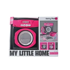 Lean Toys Home Appliances Interaktive Waschmaschine Lichter Töne Zubehör Rosa Schwarz