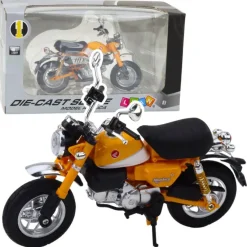 Lean Toys Retro Classic Metall-Motorradscheinwerfer Gelb 1:12