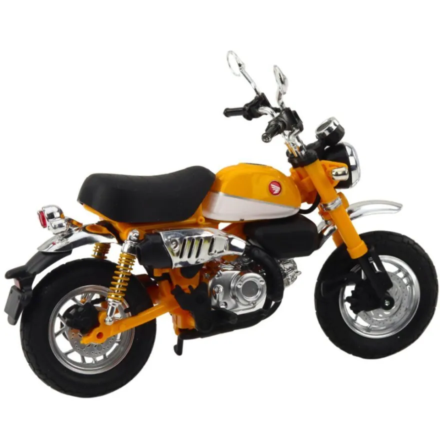 Lean Toys Retro Classic Metall-Motorradscheinwerfer Gelb 1:12