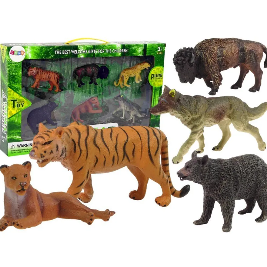 Lean Toys Set mit afrikanischen Waldtieren Figuren Bär Tiger