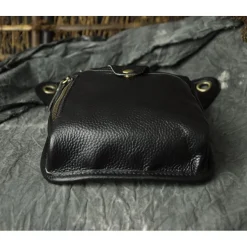 Le'aokuu Herren Echt Leder Beinbeutel Beintasche Oberschenkeltasche für Reisen