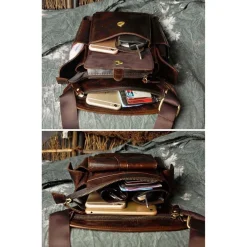 Le'aokuu Herren Echt Leder Hüfttasche Gürteltasche Bauchtasche Reißverschluss