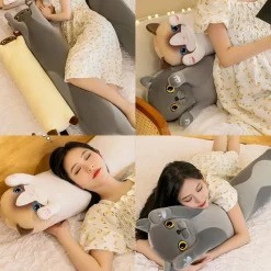 LEcylankEr Katze Kuscheltier 70cm - Weiches Plüschtier Kissen für Kinder