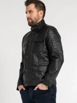 Lederjacke Herren Echt Leder Jacke Rock Creek Herren Bikerjacke H-382 S-3XL NEU