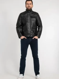 Lederjacke Herren Echt Leder Jacke Rock Creek Herren Bikerjacke H-382 S-3XL NEU