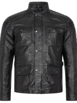 Lederjacke Herren Echt Leder Jacke Rock Creek Herren Bikerjacke H-382 S-3XL NEU