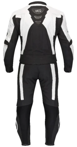 Lederkombi Zweiteiler von XLS schwarz weiß Motorradkombi zweiteilig Gr. 46 - 68