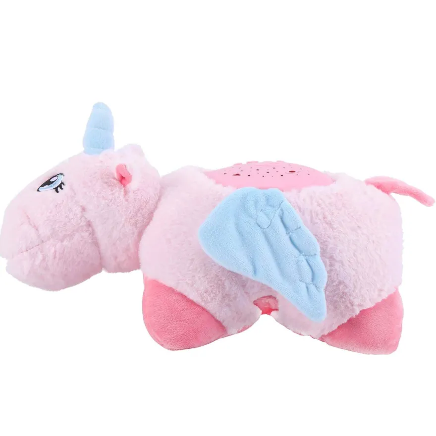 LED Lampe Kuscheltier Einschlafhilfe Einhorn Nachtlicht mit Sternenhimmel und Musik