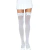 LEG Avenue Hosiery Overknee-Strümpfe mit Schleife weiß