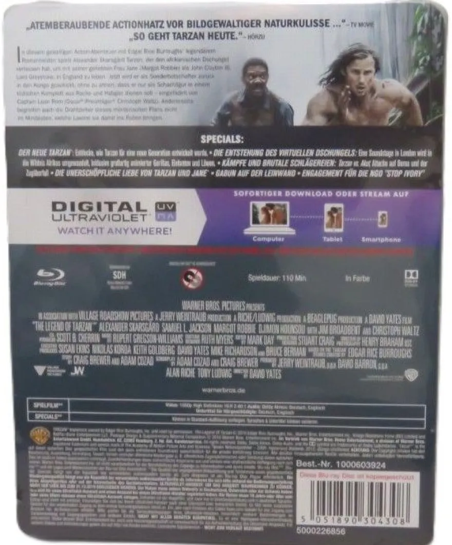 Legend of Tarzan - Steelbook - Blu ray - Originalverpackung