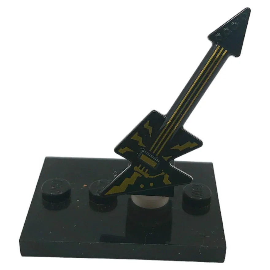 LEGO® E-Gitarre Schwarz - Instrument Zubehör für Minifigur Rock Band Musik MOC