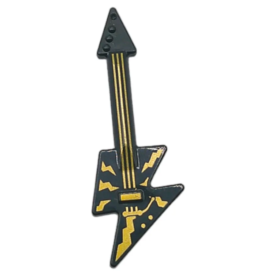 LEGO® E-Gitarre Schwarz - Instrument Zubehör für Minifigur Rock Band Musik MOC