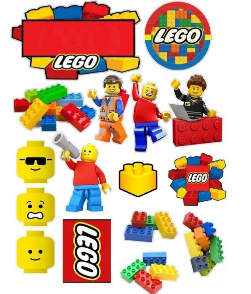Lego Essbar Bausteine Bauen Tortenaufleger Torte Geburstag Zuckermasse + NAME