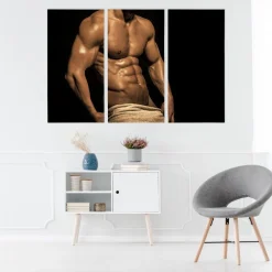 Leinwand Bilder SET 3-Teilig Sexy Maenner 3D-Akt Wandbilder xxl 5385