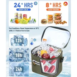 Lekesky Isolierte Kühltasche 12L - Tragbar, Wasserdicht & Auslaufsicher für