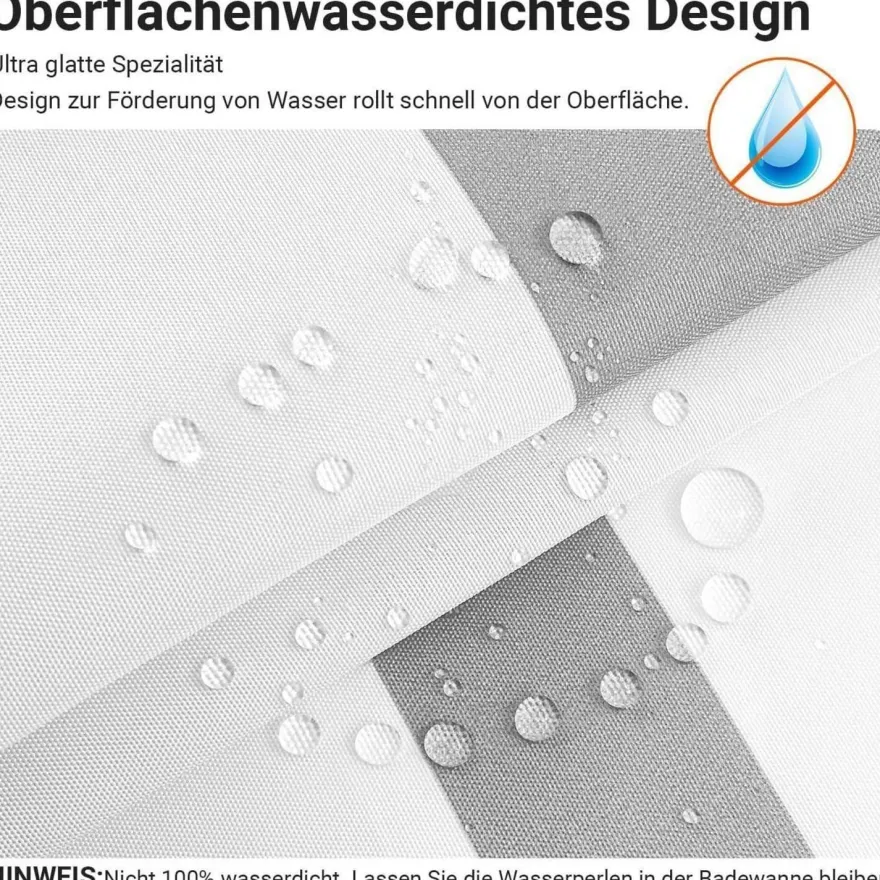 Lerores Duschvorhang Block Antischimmel Textil 200x160cm 12 Ösen Badezimmer