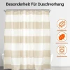 Lerores Duschvorhang 80x180 cm Beige Streifen, Wasserabweisend, Waschbar