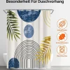 Lerores Duschvorhang 120x200 cm Blau Blätter Linie, Beschwerter Saum