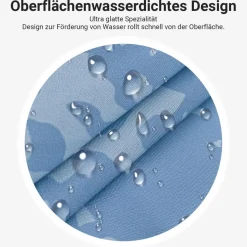 Lerores Duschvorhang 120x200 cm Blau Blätter Linie, Beschwerter Saum