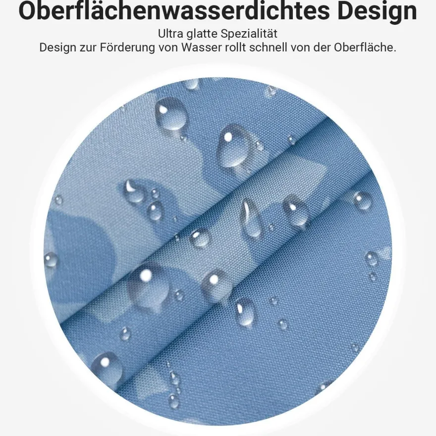 Lerores Duschvorhang 120x200 cm Blau Blätter Linie, Beschwerter Saum