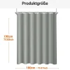 Lerores Duschvorhang 180x190cm Grau Wasserabweisend Antischimmel Polyester