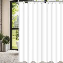Lerores Duschvorhang 120x180cm Reinweiß - Wasserabweisend, Antischimmel