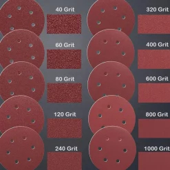 LESNIC 100er Klett-Schleifscheiben 125mm, 100 Körnung, 8 Loch