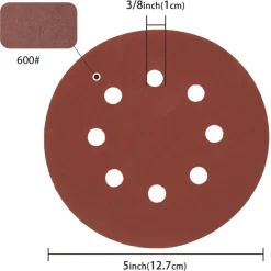 LESNIC 600 Körnung Schleifscheiben 50 Stück, 125mm Klett-Schleifpapier für
