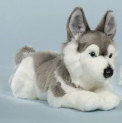 LEVUVU Husky grau-weiß liegend 42cm