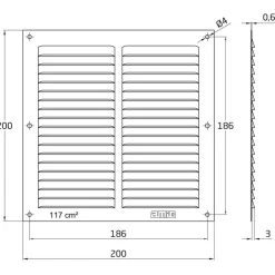 Lüftungsgitter Aluminium Silber Abluftgitter Insektenschutz Gitter