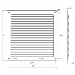 Lüftungsgitter Aluminium Silber Abluftgitter Insektenschutz Gitter