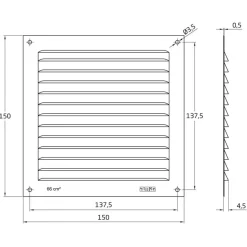 Lüftungsgitter Aluminium Silber Abluftgitter Insektenschutz Gitter