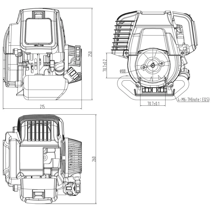 LIFAN 139F-2 Benzinmotor 1,2PS Kettensäge Laubbläser Rasentrimmer Bohrer