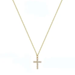 Lilbitty Kreuz Diamant Kette Gold 14K Halskette Damen Modeschmuck