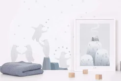 Lilipinso Poster Eisberge grau weiss