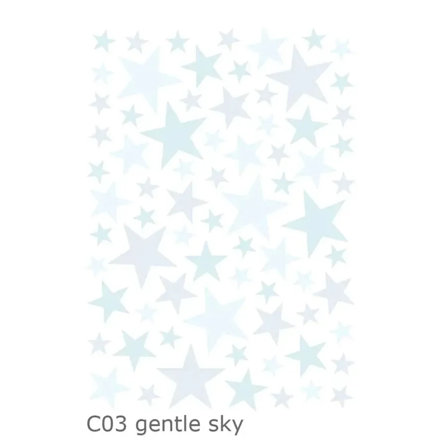 Lilipinso Wandsticker Basics gemischte Sterne, Farbe: aqua remix