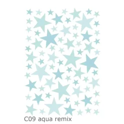 Lilipinso Wandsticker Basics gemischte Sterne, Farbe: aqua remix