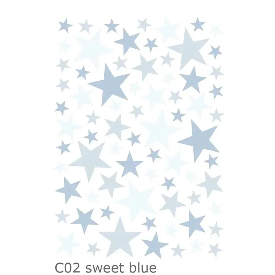 Lilipinso Wandsticker Basics gemischte Sterne, Farbe: aqua remix