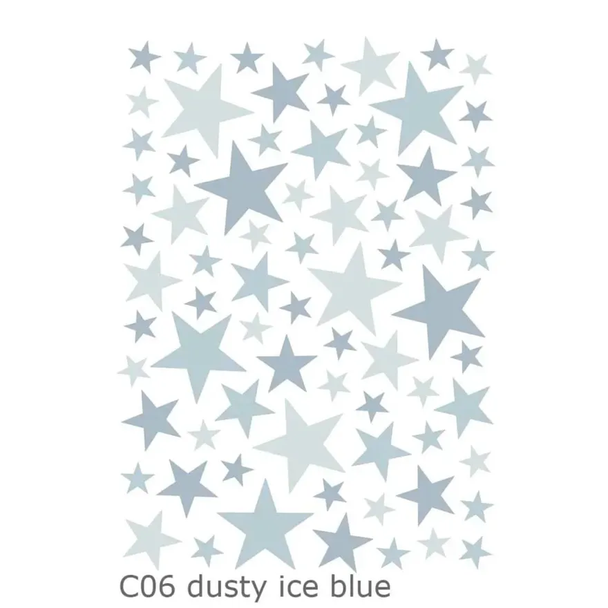 Lilipinso Wandsticker Basics gemischte Sterne, Farbe: aqua remix